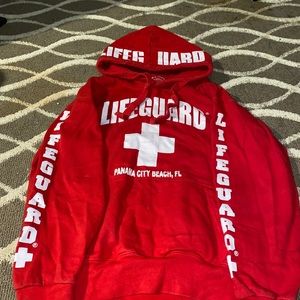 Red lifeguard hoodie